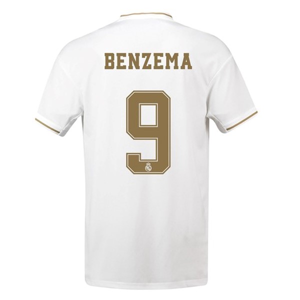 Maillot Football Real Madrid NO.9 Benzema Domicile 2019-20 Blanc